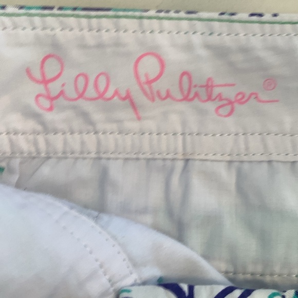 Women’s Lilly Pulitzer The Callahan Shorts Sz.6 Turquoise Blue & White Paisley - Picture 6 of 9